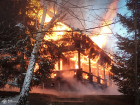 будинок, вогонь, дерева