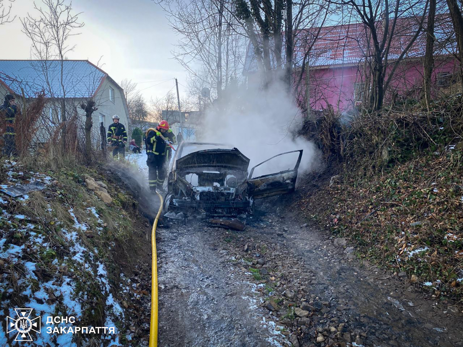 авто, дим, вогнеборець