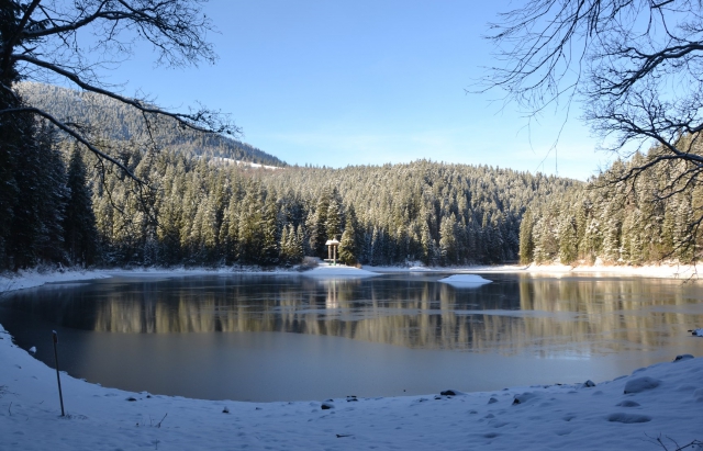 озеро, гори, ліс