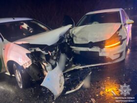 автівки, ніч, аварія