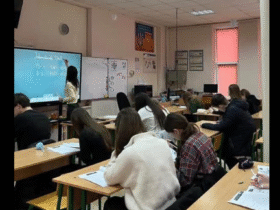 клас, школяри, дошка, подія