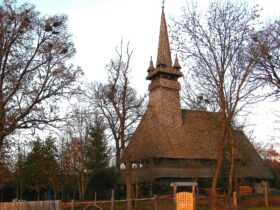 храм, дерева, небо