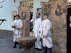 чоловіки, вбрання, сцена, виступ