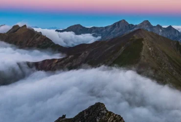 гори, небо, хмари