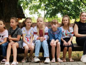 діти, дерева, майданчик