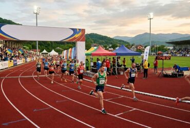 люди, спортсмени, забіг, доріжки