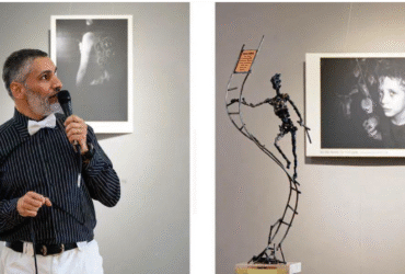 чоловік, стіна, картини