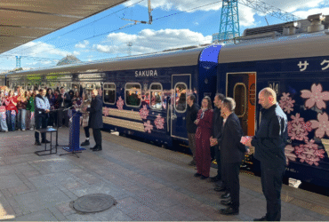 поїзд, вагони, люди, перон