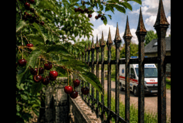 дерева, брама, ягоди, автівка